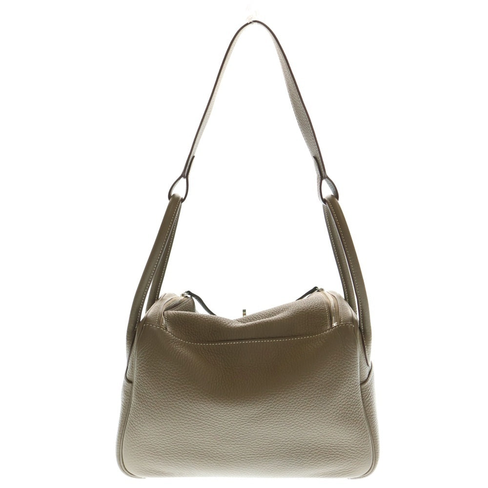 HERMES(エルメス) リンディ26 トリヨンクレマンス エトゥープ SV金具 2WAY レザーワンショルダーバッグ ハンドバッグ ブラウン レディース W刻印