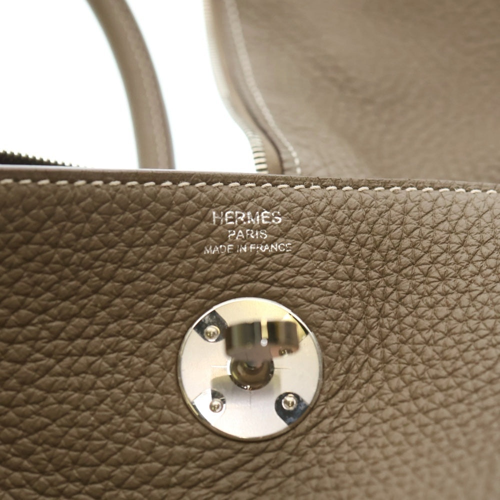 HERMES(エルメス) リンディ26 トリヨンクレマンス エトゥープ SV金具 2WAY レザーワンショルダーバッグ ハンドバッグ ブラウン レディース W刻印
