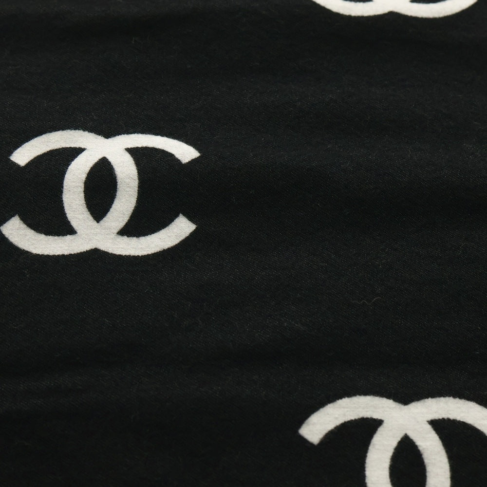 CHANEL(シャネル) ココマーク リバーシブル マフラー ストール ブラック×グレー