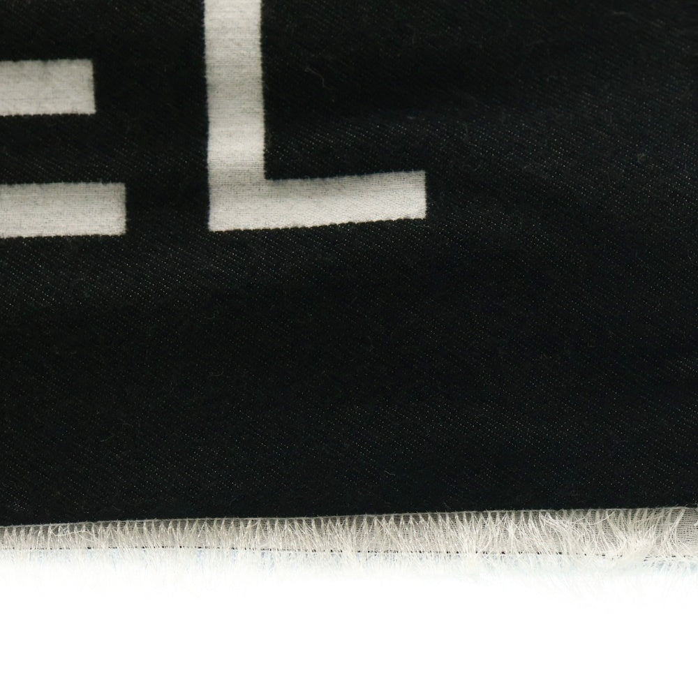 CHANEL(シャネル) ココマーク リバーシブル マフラー ストール ブラック×グレー