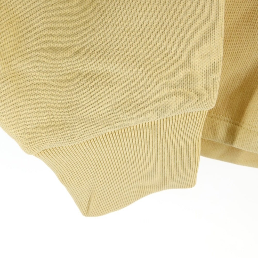 LOEWE(ロエベ) アナグラムロゴ レザーパッチ クロップド ショート丈 プルオーバースウェットパーカー フーディー イエロー レディース S359Y25X41