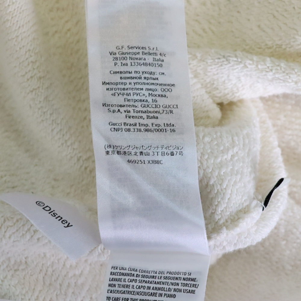 GUCCI(グッチ) ×Disney ディズニー ミッキーマウス インターロッキングG ヴィンテージロゴプリント プルオーバースウェットパーカー フーディー アイボリー 469251