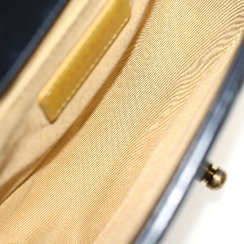 CHANEL(シャネル) ボーイシャネル25 グラフティ クロコ型押し チェーンショルダーバッグ ブラック×ゴールド レザー ゴールド金具