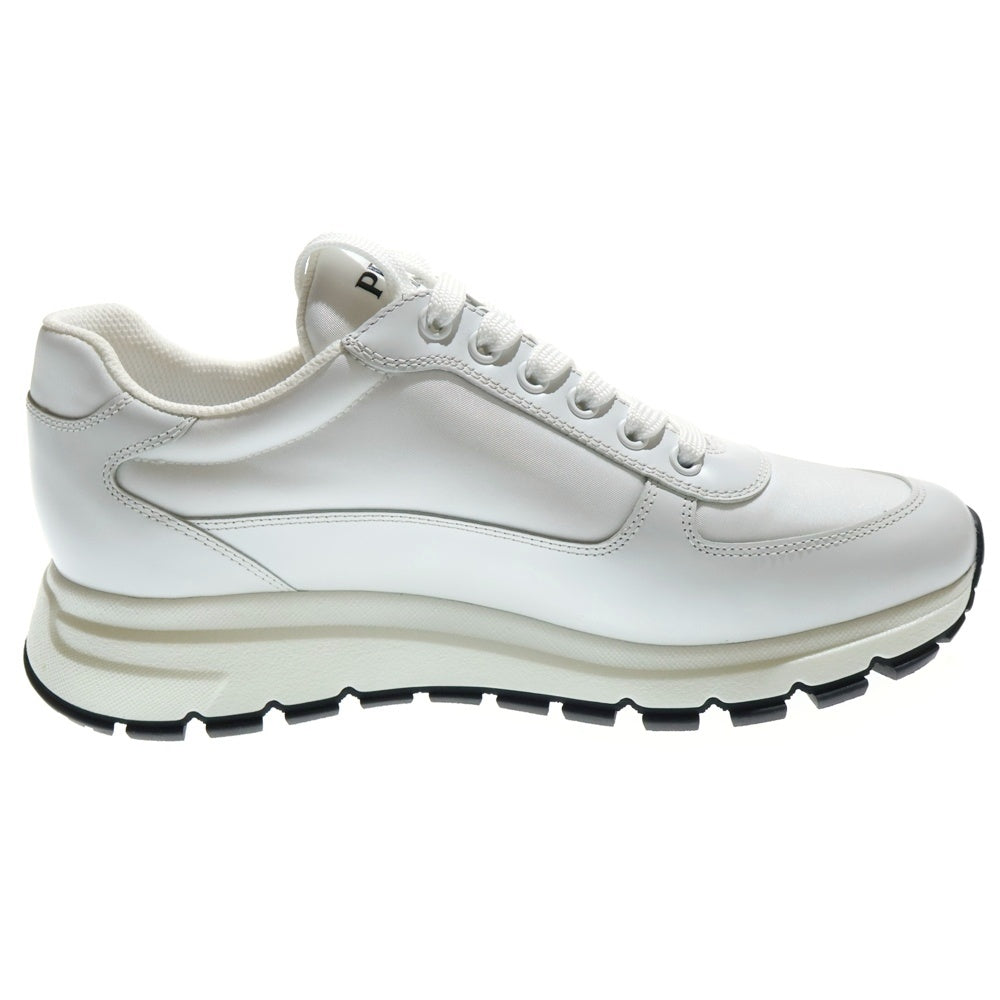PRADA(プラダ) RE-NYLON リナイロン トライアングルロゴプリント レザー レースアップ ローカットシューズ スニーカー ホワイト 2EG406