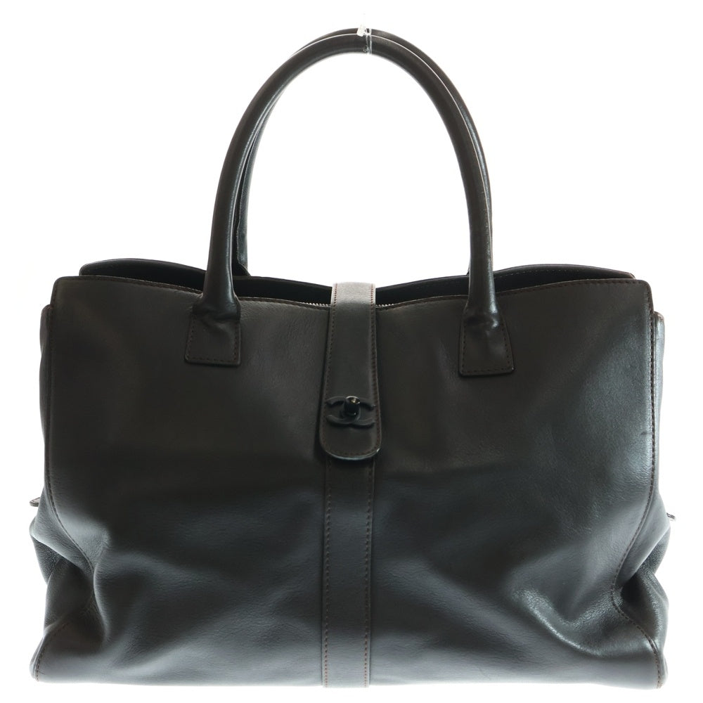 CHANEL(シャネル) エグゼクティブライン ハンドバッグ トートバッグ ブラウン レザー ブラック金具