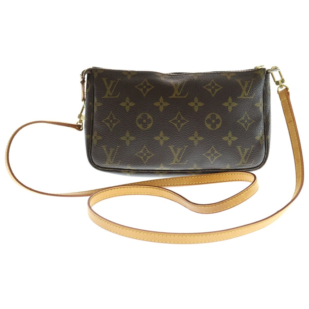 LOUIS VUITTON(ルイヴィトン) モノグラム ポシェットアクセソワール ショルダーバッグ ミニバッグ ブラウン ゴールド金具 レザー×PVC M51980