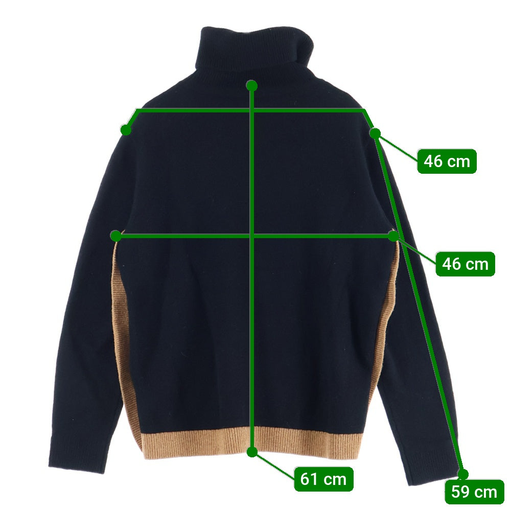 COACH(コーチ) ロゴハイネックニット ブラック×ブラウン