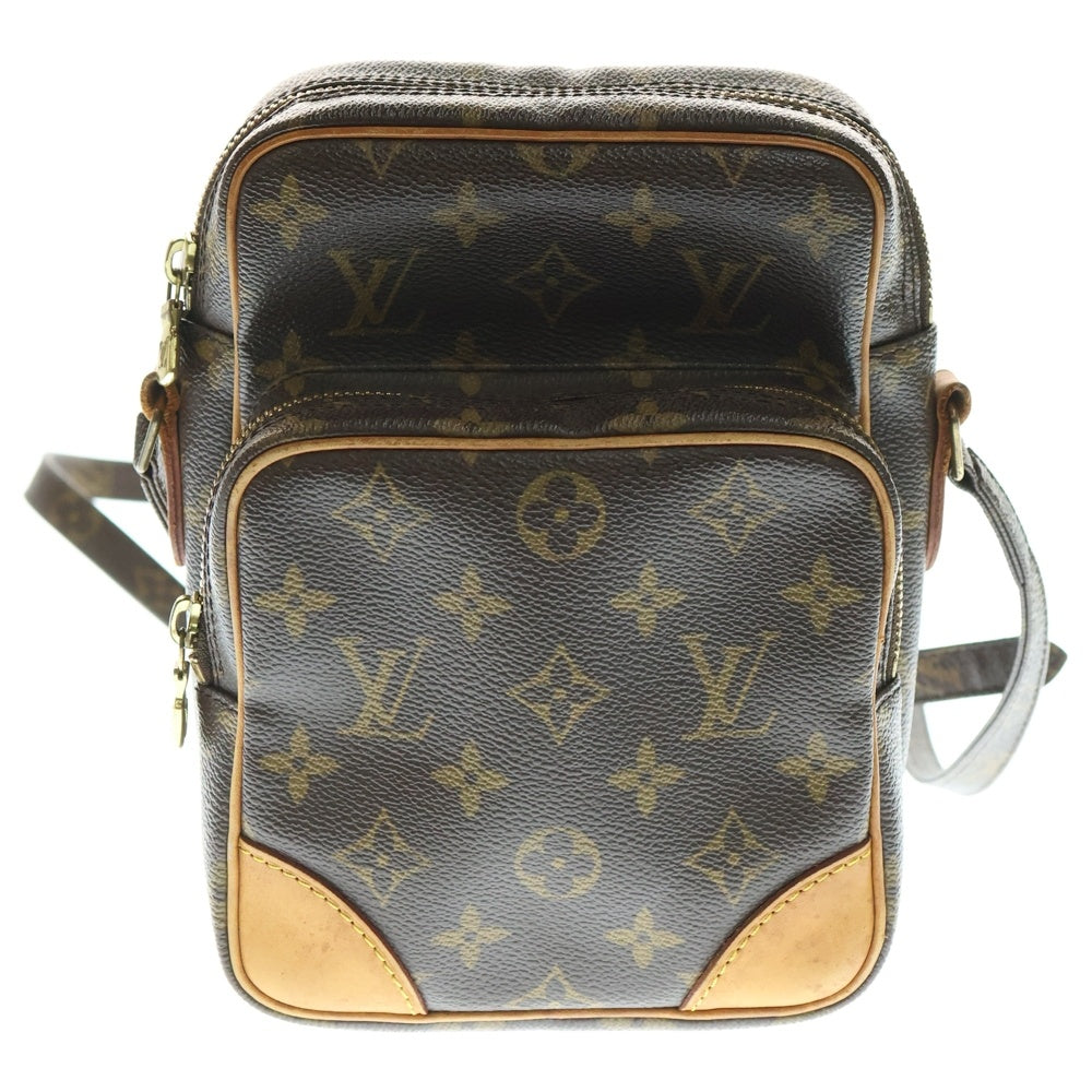 LOUIS VUITTON(ルイヴィトン) モノグラム アマゾン ショルダーバッグ ミニバッグ ブラウン レザー×PVC ゴールド金具 M45236