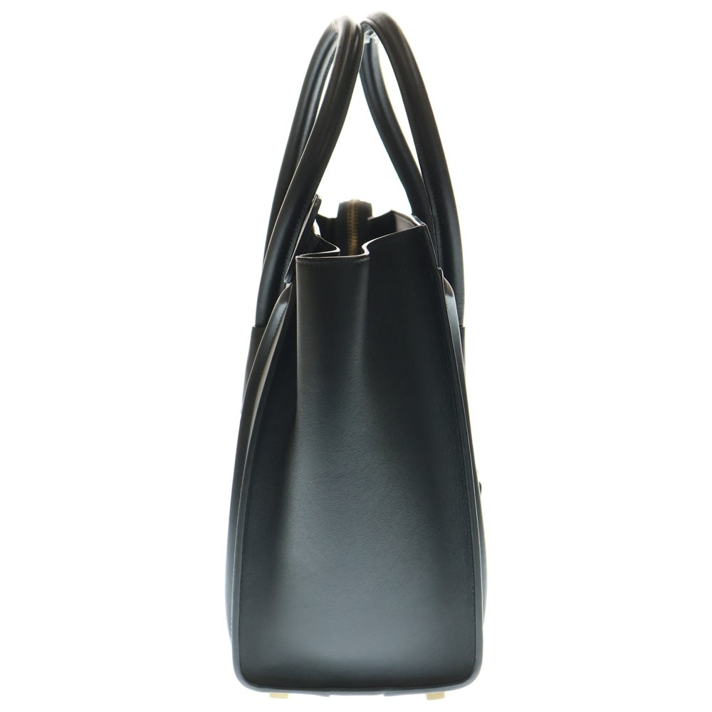 CELINE(セリーヌ) ラゲージ マイクロショッパー レザー ハンド トートバッグ ゴールド金具 ブラック