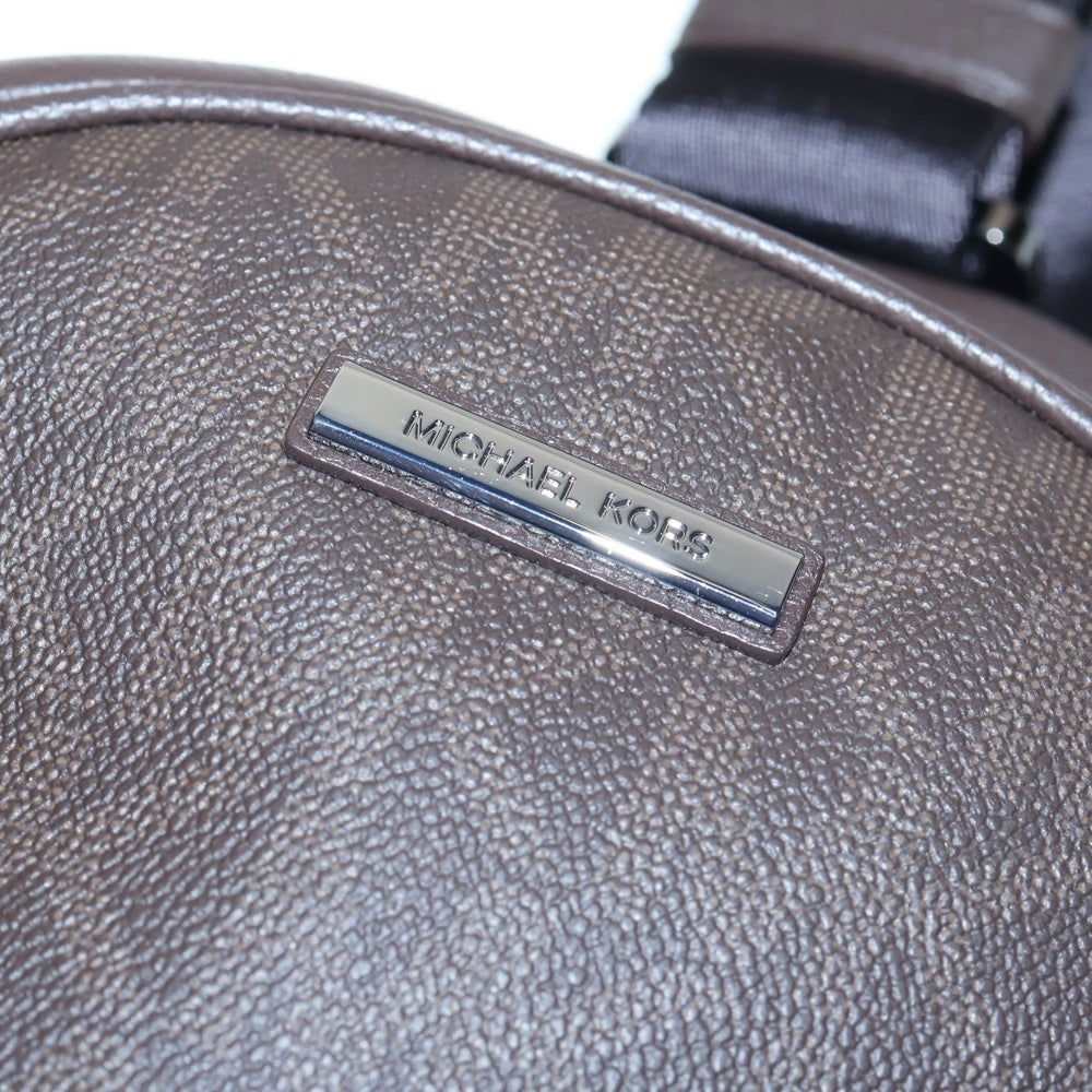 MICHAEL KORS(マイケルコース) ロゴ ウエストバッグ ボディバッグ ショルダーバッグ ブラウン レザー×PVC シルバー金具