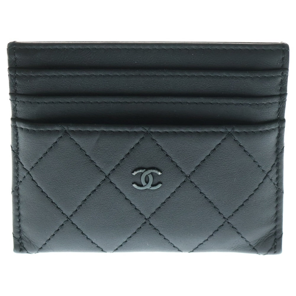 CHANEL(シャネル) マトラッセ カードケース 名刺入れ フラグメントケース ブラック カーフスキン AP4380B