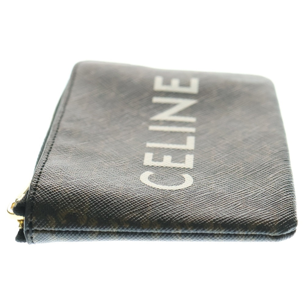 CELINE(セリーヌ) トリオンフ コインケース バッグチャーム ポーチ ブラウン PVC ゴールド金具