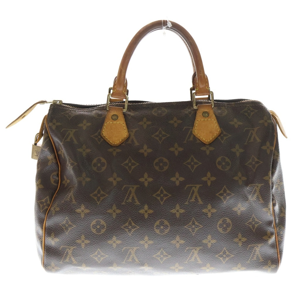LOUIS VUITTON(ルイヴィトン) モノグラム スピーディ30 ハンドバッグ ミニボストンバッグ ブラウン レザー×PVC M41108 ゴールド金具