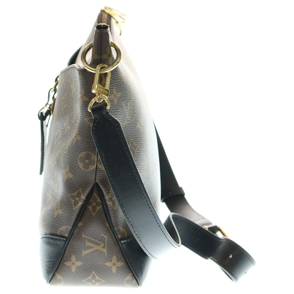 LOUIS VUITTON(ルイヴィトン) モノグラム オデオンPM ショルダーバッグ ブラック×ブラウン レザー×PVC M45353 ゴールド金具