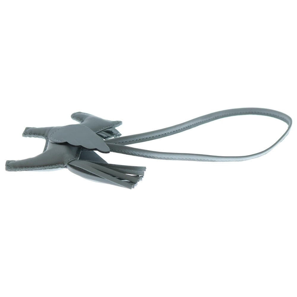 HERMES(エルメス) ロデオ ペガサスチャームPM ソーグリパンタン アニョーミロ バッグチャーム ストラップ グレー レザー K刻印