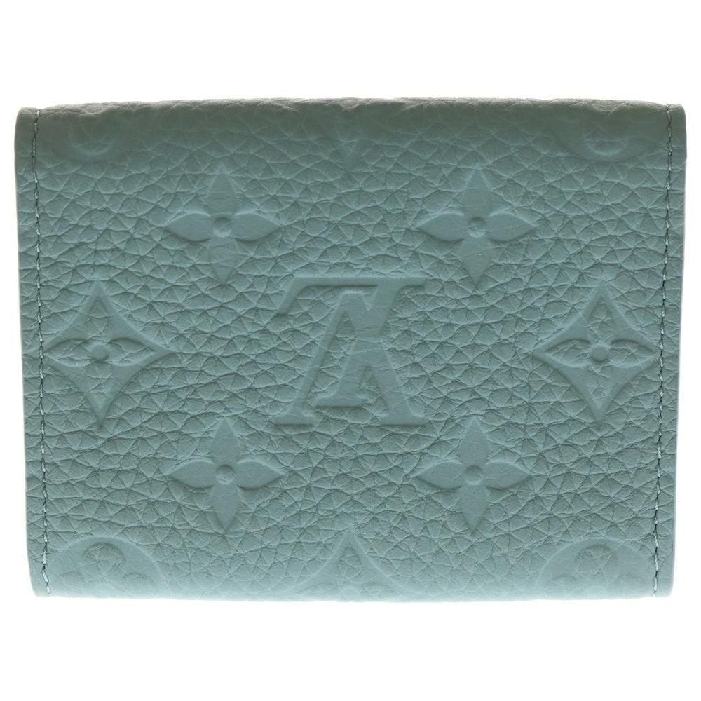 LOUIS VUITTON(ルイヴィトン) アンヴェロップ・カルト ドゥ ヴィジット 二つ折り財布 コンパクトウォレット コインケース ブルーグレー レザー M13891 シルバー金具