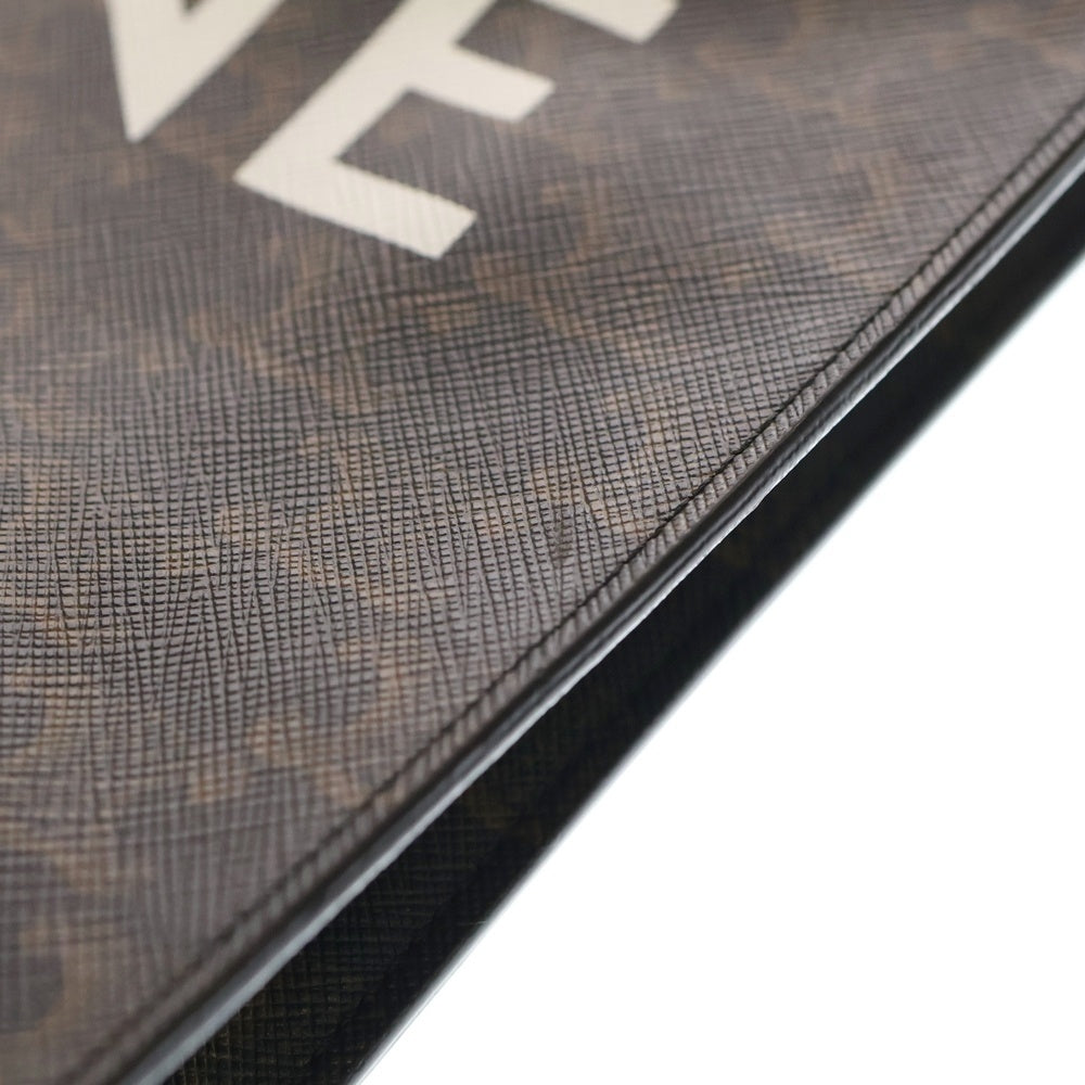 CELINE(セリーヌ) バーティカルカバ スモール トリオンフ ロゴ PVC レザー 2WAY ハンド ショルダーバッグ ブラウン