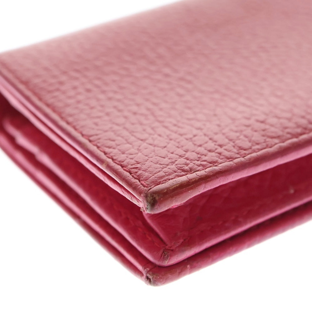 GUCCI(グッチ) GGマーモント 2つ折り財布 コンパクトウォレット カードケース ピンク レザー 456126 ゴールド金具