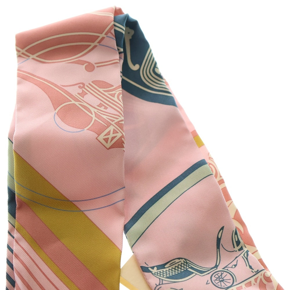 HERMES(エルメス) ツイリー エクスリブリス シルクスカーフ ピンク×マルチカラー