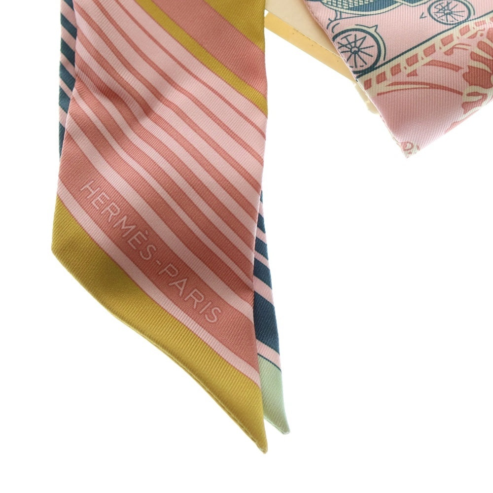 HERMES(エルメス) ツイリー エクスリブリス シルクスカーフ ピンク×マルチカラー