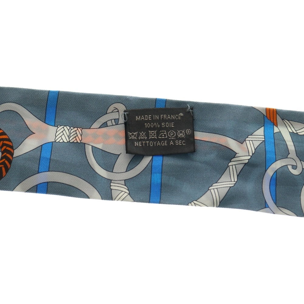 HERMES(エルメス) ツイリー 乗馬の装具一式 シルクスカーフ ライトブルー