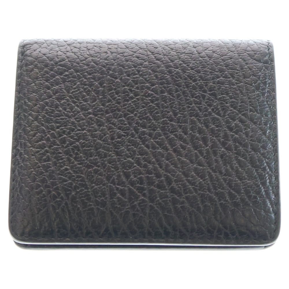 Maison Margiela 0(メゾンマルジェラ) ステッチ 二つ折り財布 ウォレット ブラック レザー