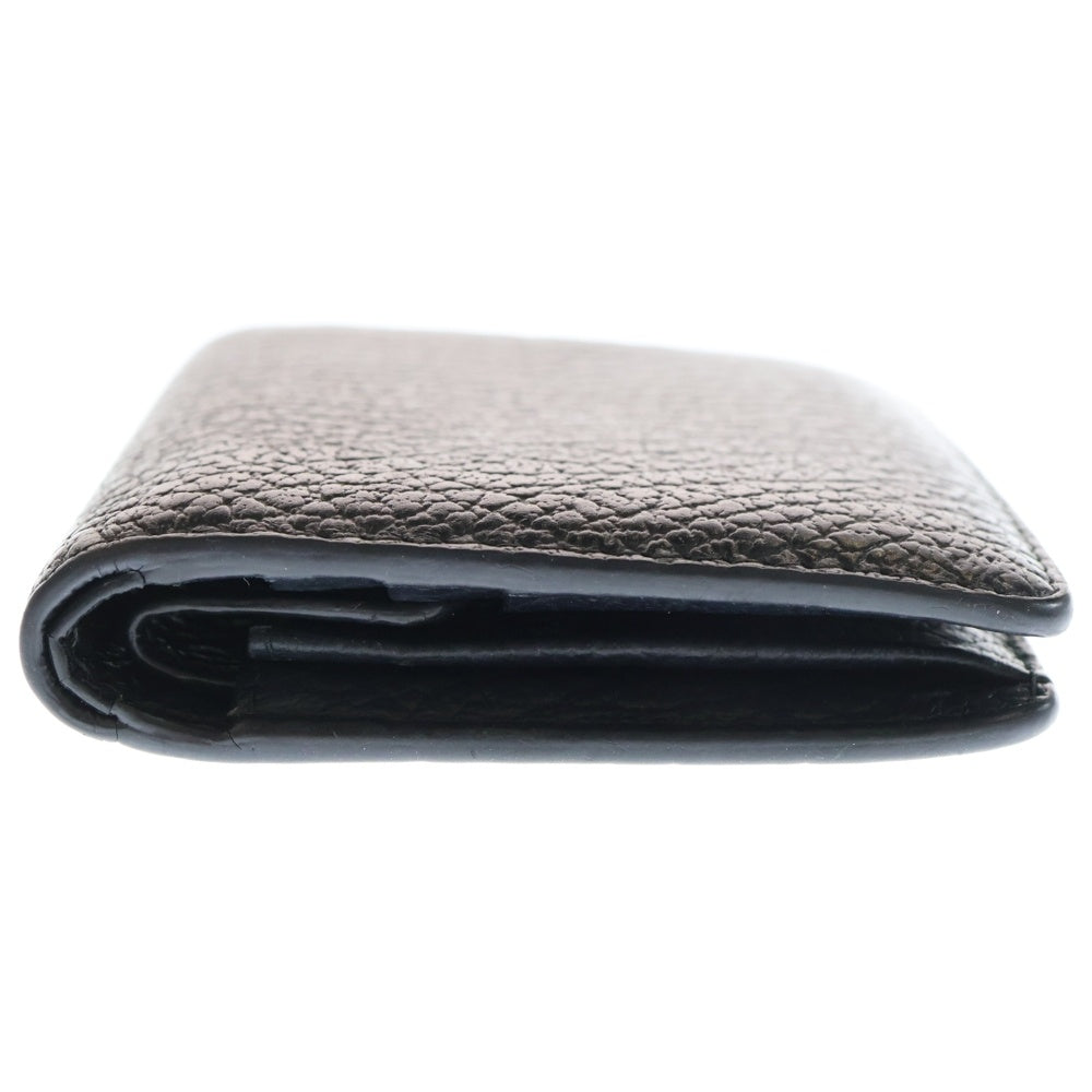 Maison Margiela 0(メゾンマルジェラ) ステッチ 二つ折り財布 ウォレット ブラック レザー