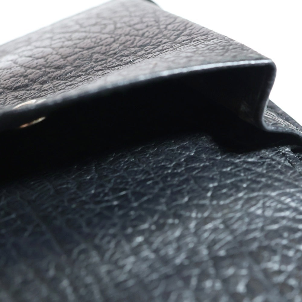 Maison Margiela 0(メゾンマルジェラ) ステッチ 二つ折り財布 ウォレット ブラック レザー