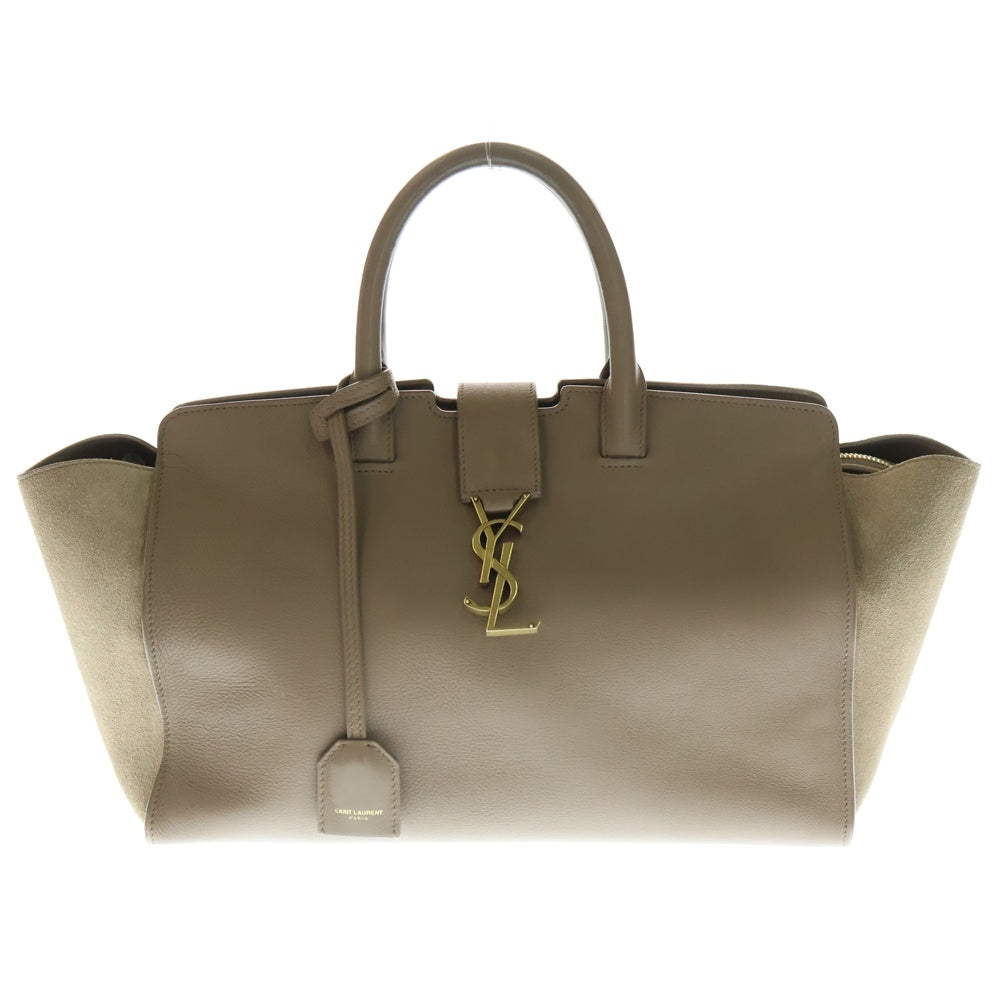 SAINT LAURENT PARIS(サンローランパリ) ダウンタウンカバス 2WAYハンドバッグ トートバッグ ベージュ レザー×スエード 436832 ゴールド金具