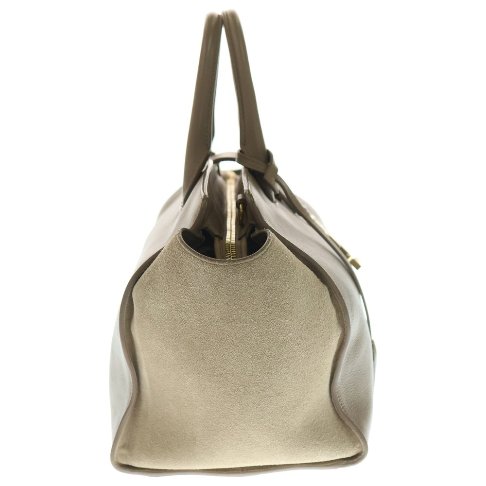 SAINT LAURENT PARIS(サンローランパリ) ダウンタウンカバス 2WAYハンドバッグ トートバッグ ベージュ レザー×スエード 436832 ゴールド金具