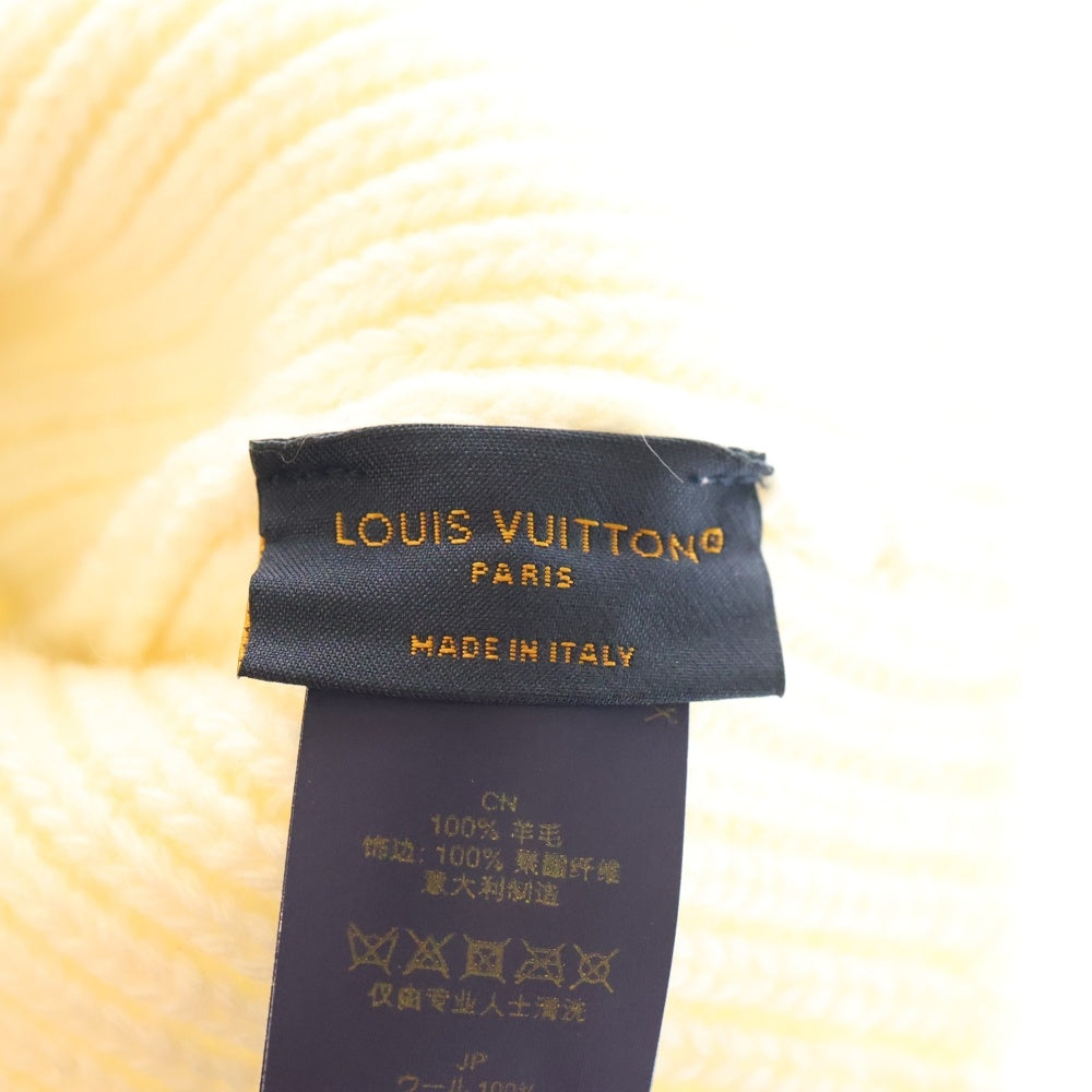 LOUIS VUITTON(ルイヴィトン) ボネ・LV ヘッドライン ビーニー ロゴ刺繍ニット帽 クリーム アイボリー M77873
