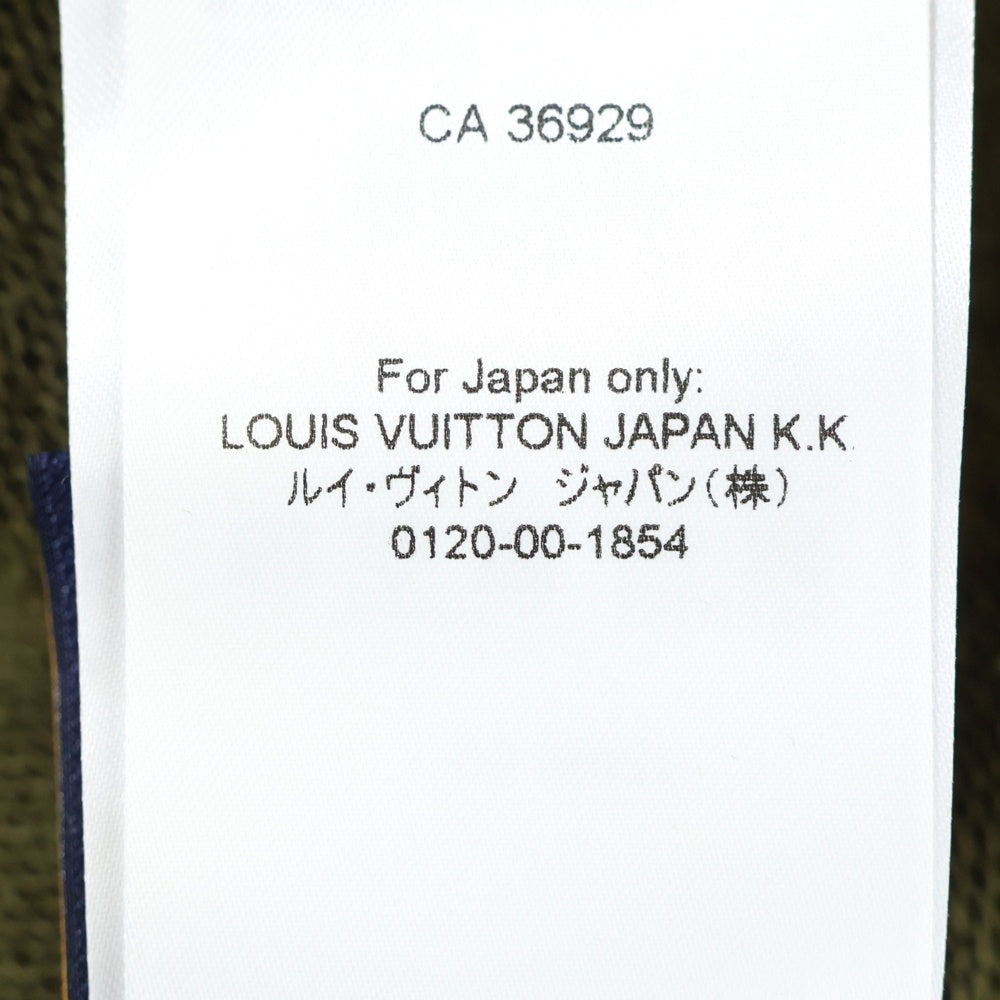 LOUIS VUITTON(ルイヴィトン) 24SS コットン シグネチャー スタッズ 刺繍 ロゴ クルーネック プルオーバースウェットトレーナー カーキ RM241 FWC HQY88W