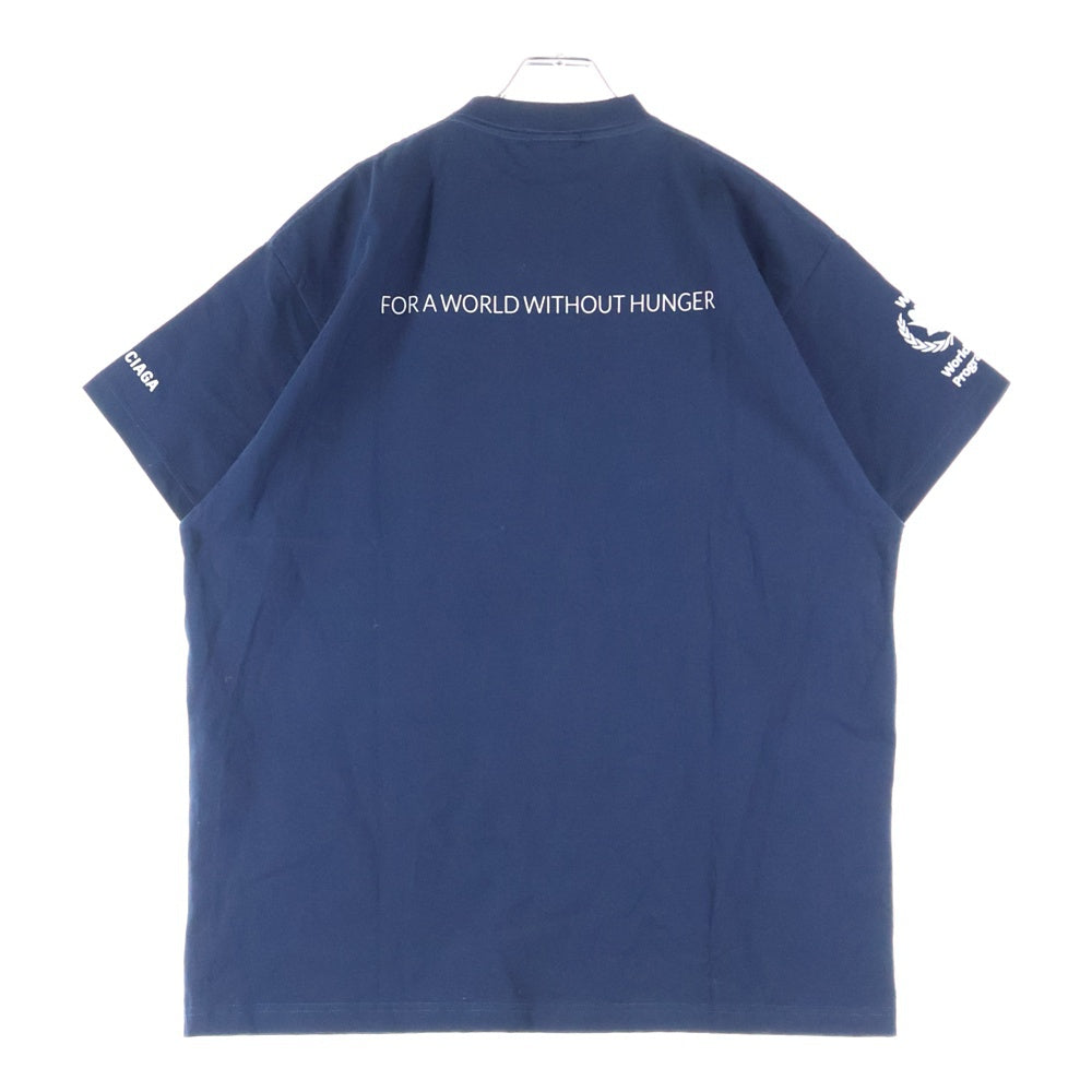 BALENCIAGA(バレンシアガ) World Food Programme ワールドフードプログラム ロゴプリント クルーネック 半袖Tシャツ カットソー ネイビー 739028