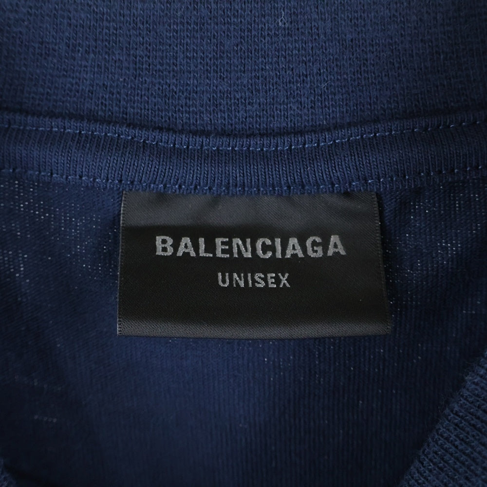 BALENCIAGA(バレンシアガ) World Food Programme ワールドフードプログラム ロゴプリント クルーネック 半袖Tシャツ カットソー ネイビー 739028