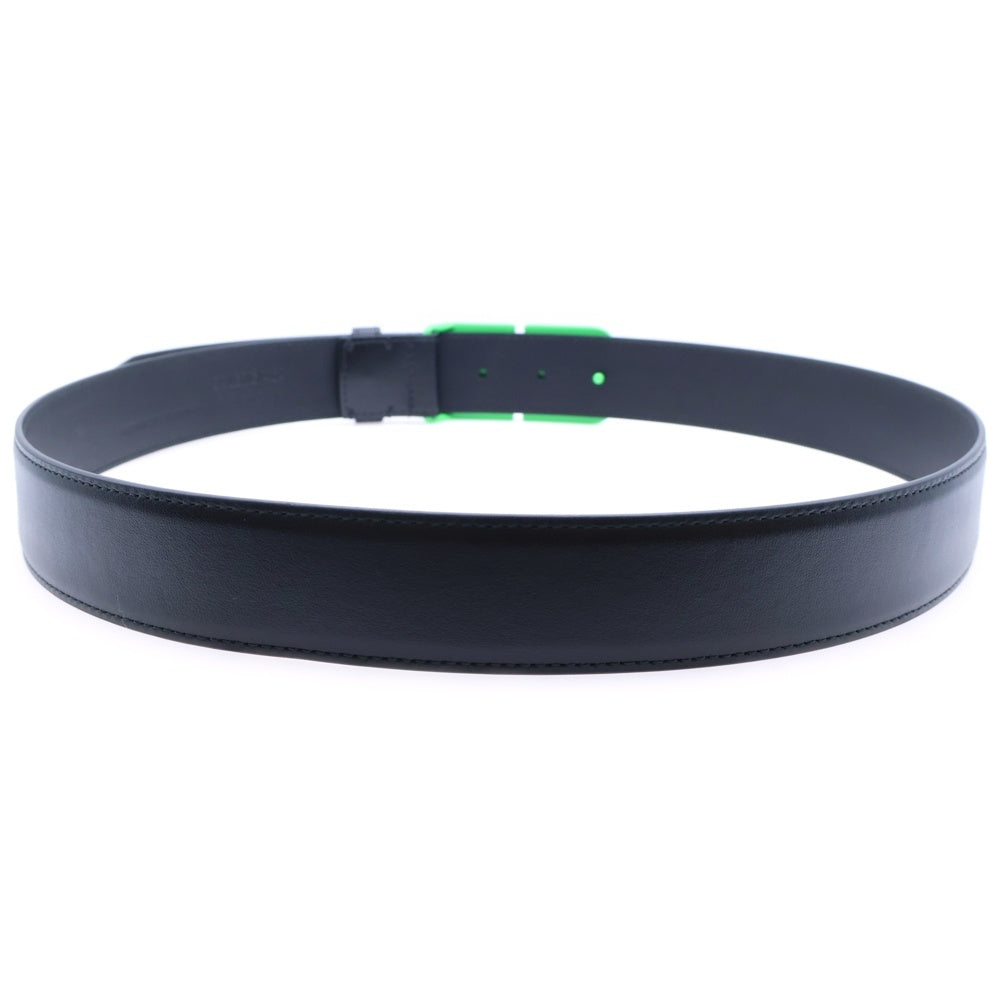 BALENCIAGA(バレンシアガ) BBバックル ベルト ブラック×グリーン レザー 674171