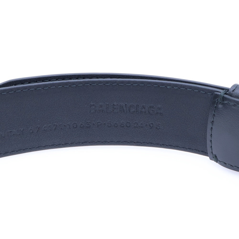 BALENCIAGA(バレンシアガ) BBバックル ベルト ブラック×グリーン レザー 674171