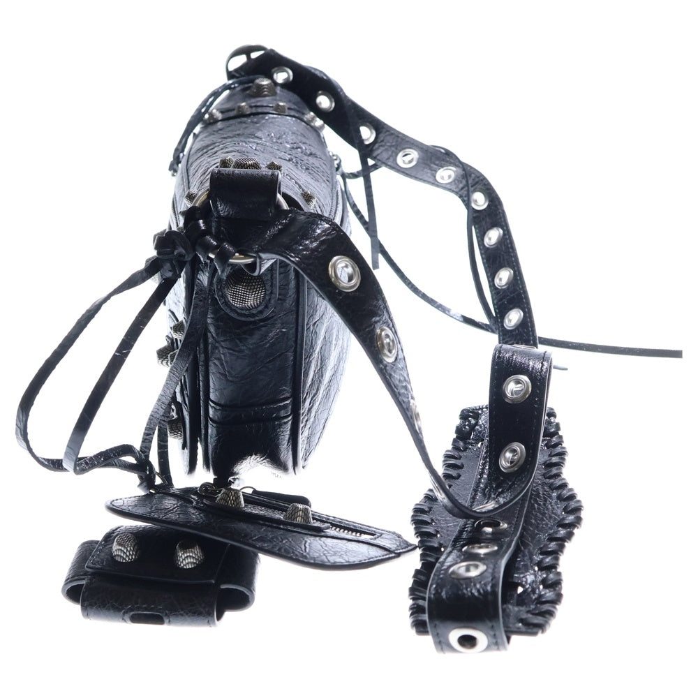 BALENCIAGA(バレンシアガ) ル カゴールXS ショルダーバッグ ミニバッグ ブラック レザー 719082 シルバー金具