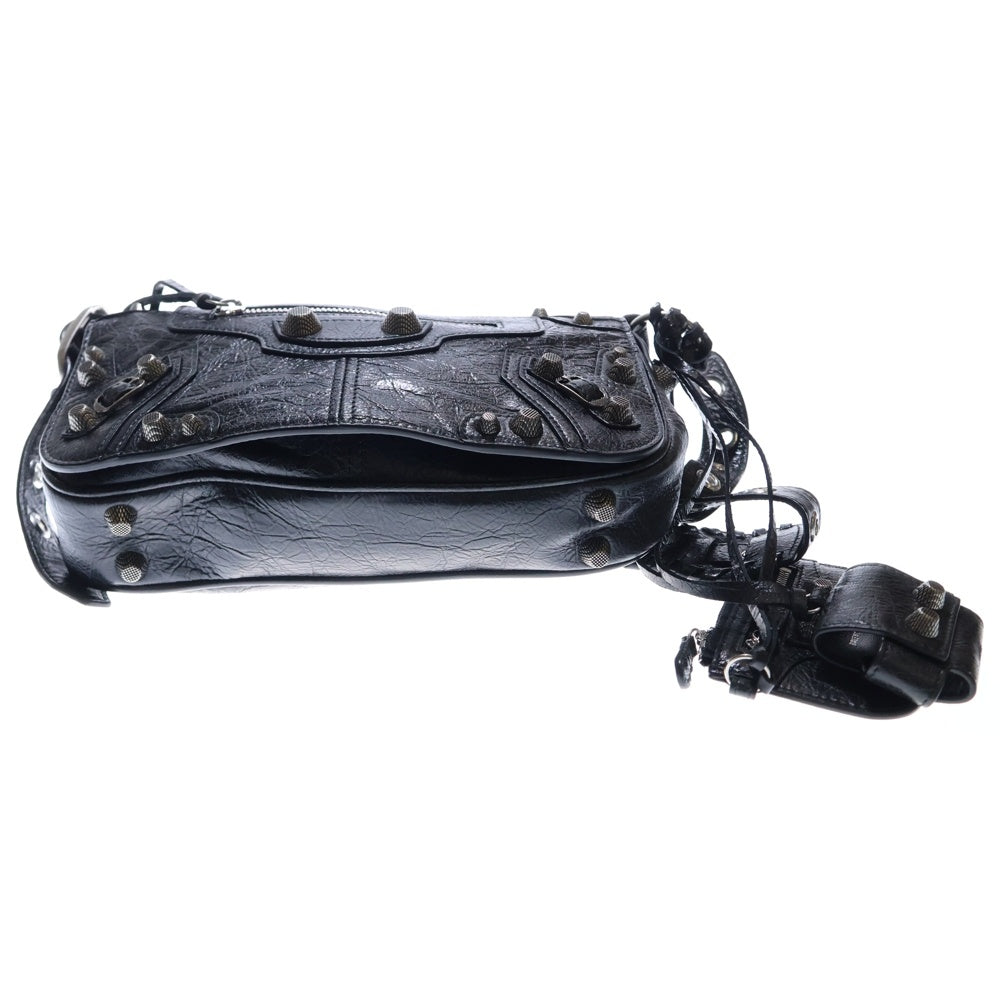BALENCIAGA(バレンシアガ) ル カゴールXS ショルダーバッグ ミニバッグ ブラック レザー 719082 シルバー金具