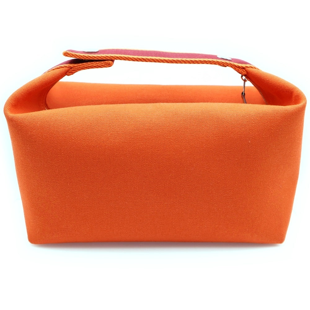 HERMES(エルメス) ブリッド ア ブラック ハンドバッグ オレンジ キャンバス ポーチ オレンジ コットン