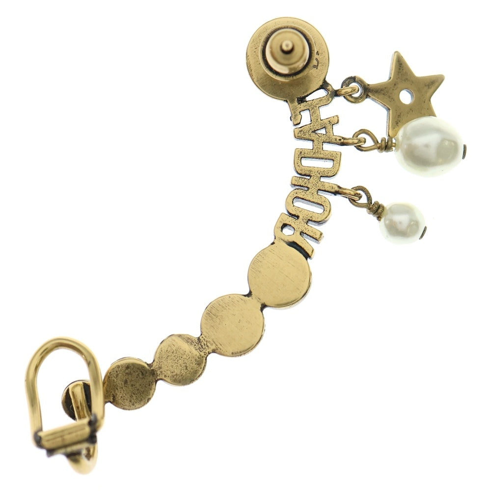 Christian Dior(クリスチャンディオール) ロゴ パール イヤーカフピアス イヤーリング ゴールド×ホワイト GP