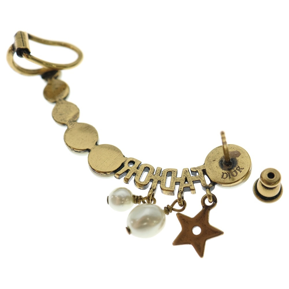 Christian Dior(クリスチャンディオール) ロゴ パール イヤーカフピアス イヤーリング ゴールド×ホワイト GP
