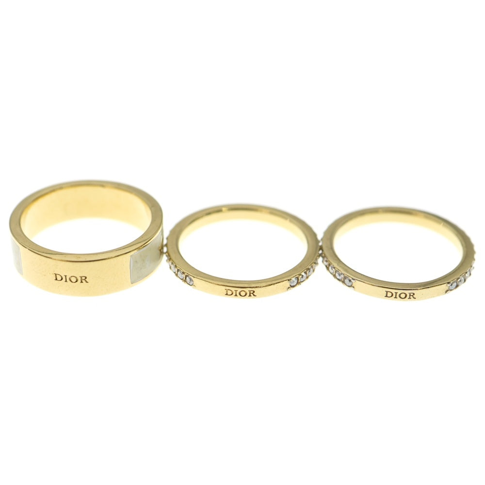 Christian Dior(クリスチャンディオール) ロゴ ストーン Code リングセット 指輪 ゴールド