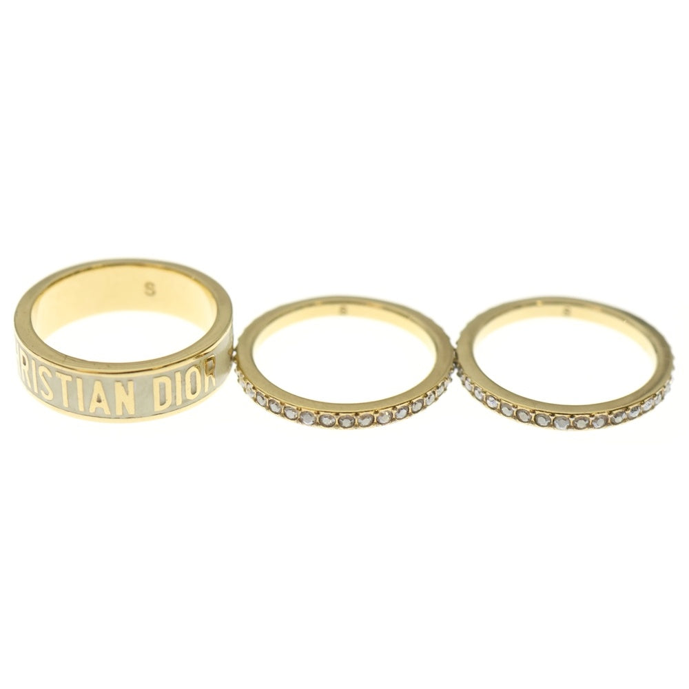 Christian Dior(クリスチャンディオール) ロゴ ストーン Code リングセット 指輪 ゴールド