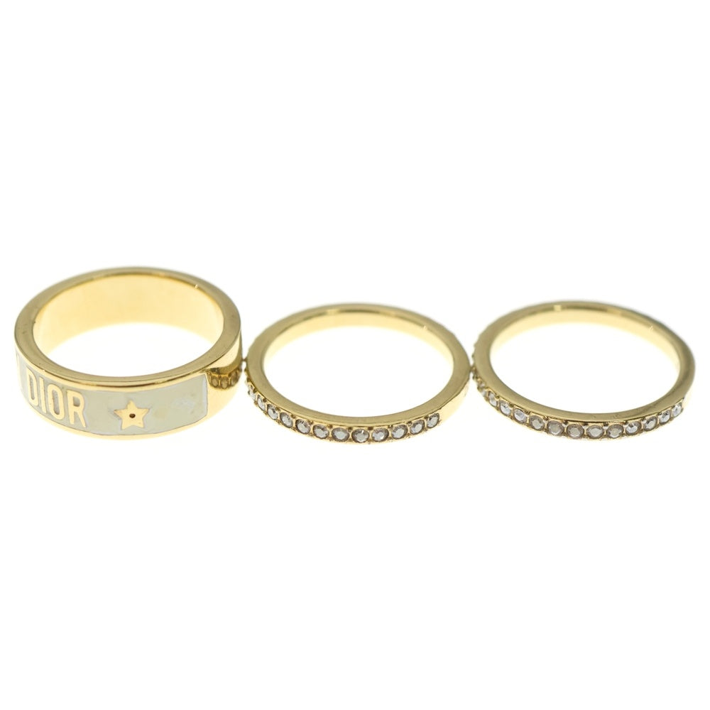 Christian Dior(クリスチャンディオール) ロゴ ストーン Code リングセット 指輪 ゴールド