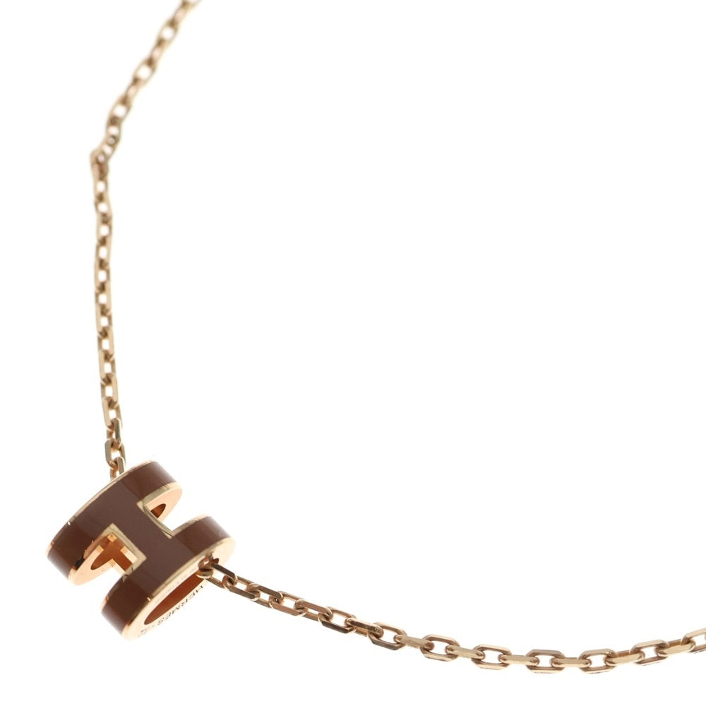 HERMES(エルメス) ポップアッシュH ネックレス ペンダント チェーン ピンクゴールド ピンク GP