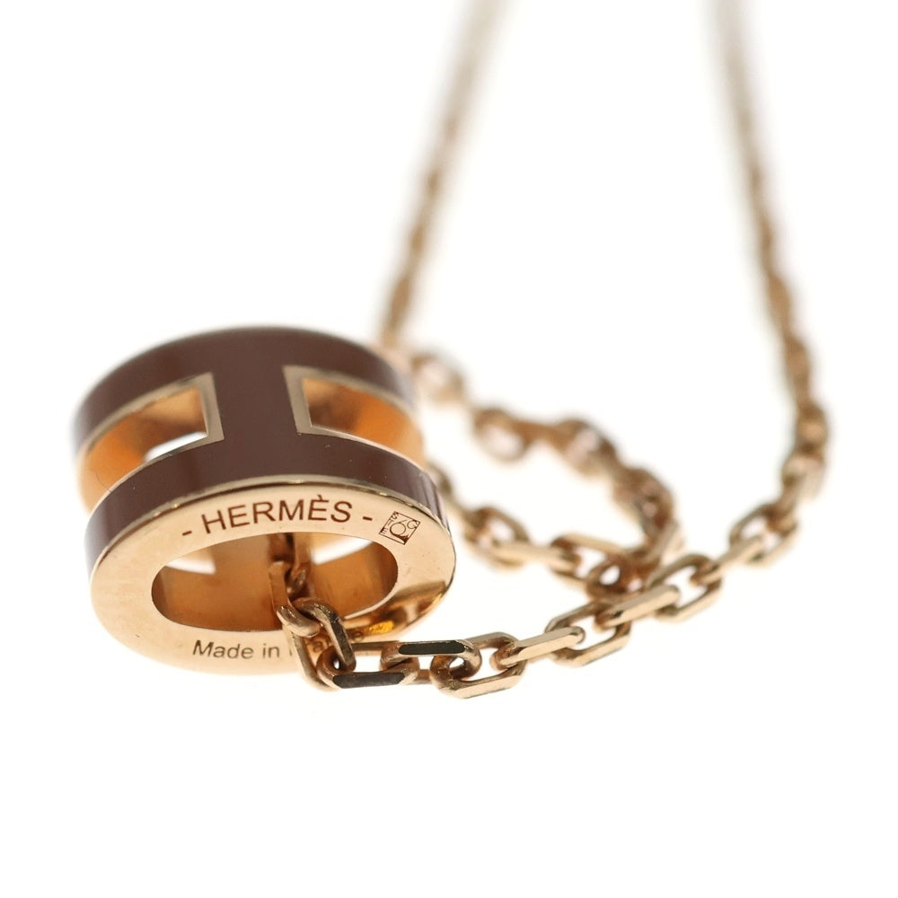 HERMES(エルメス) ポップアッシュH ネックレス ペンダント チェーン ピンクゴールド ピンク GP