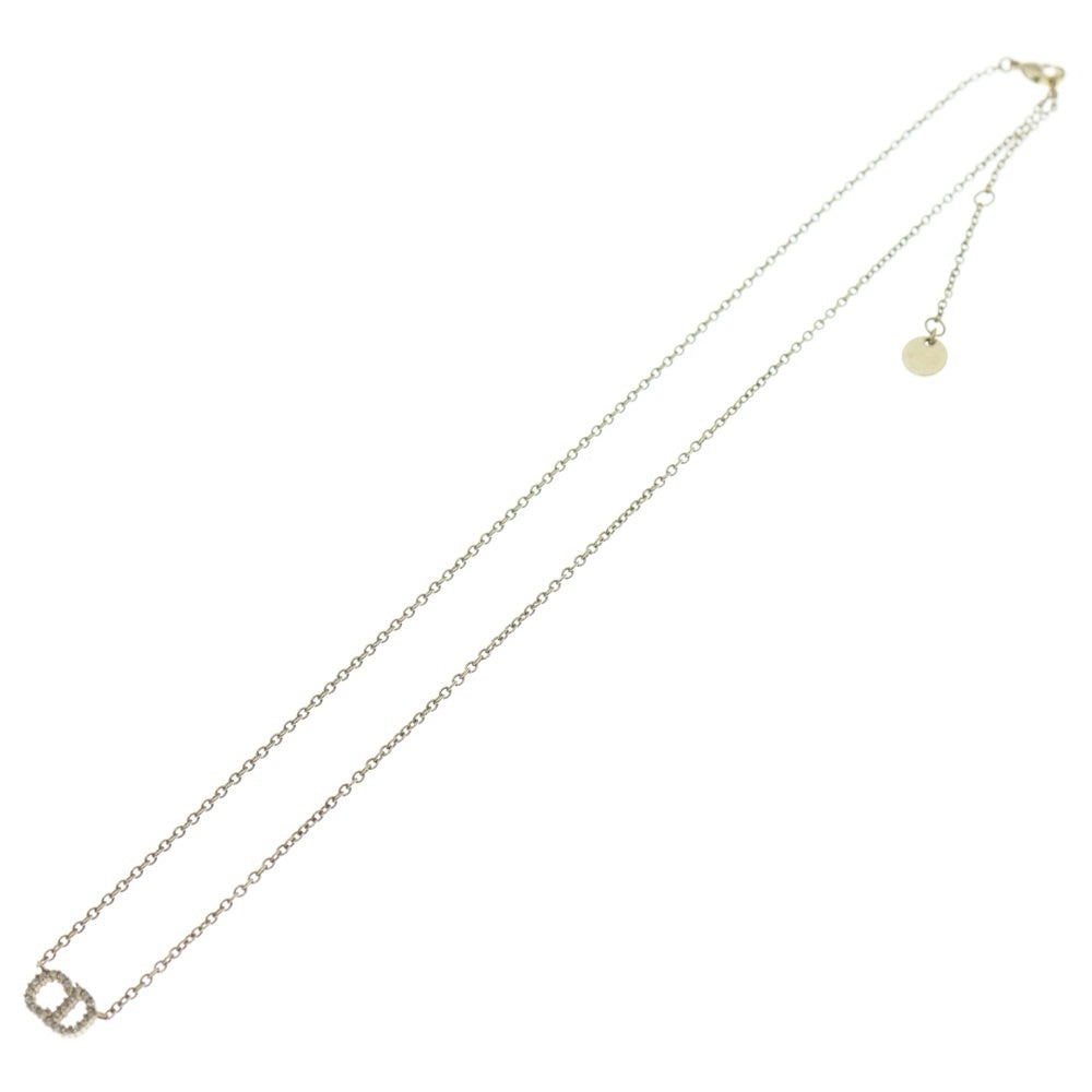 Christian Dior(クリスチャンディオール) ラインストーン CDロゴネックレス ペンダント チェーン ゴールド金具