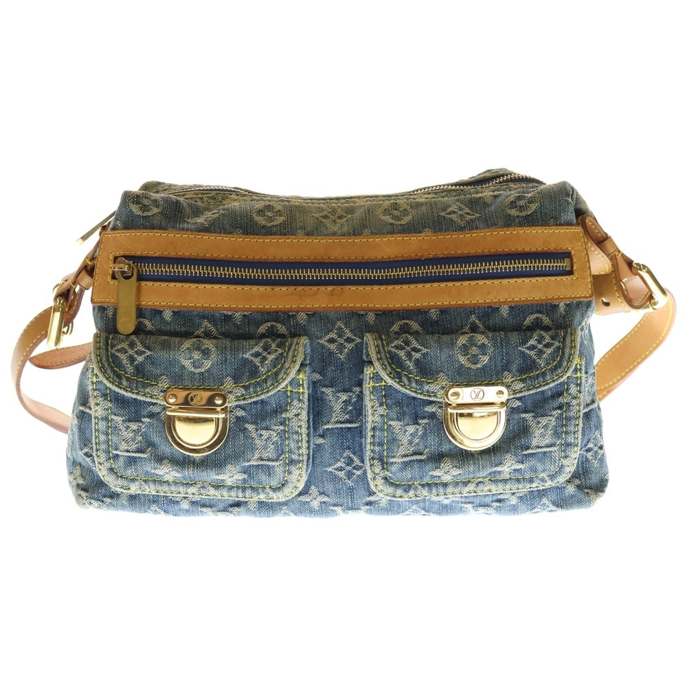 LOUIS VUITTON(ルイヴィトン) モノグラムデニム バギーPM ショルダーバッグ ブラウン×インディゴブルー デニム×レザー M95049 ゴールド金具