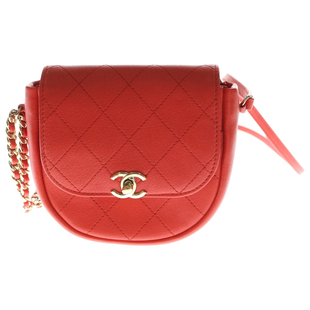 CHANEL(シャネル) マトラッセ ラムスキン ココマーク チェーンレザー 