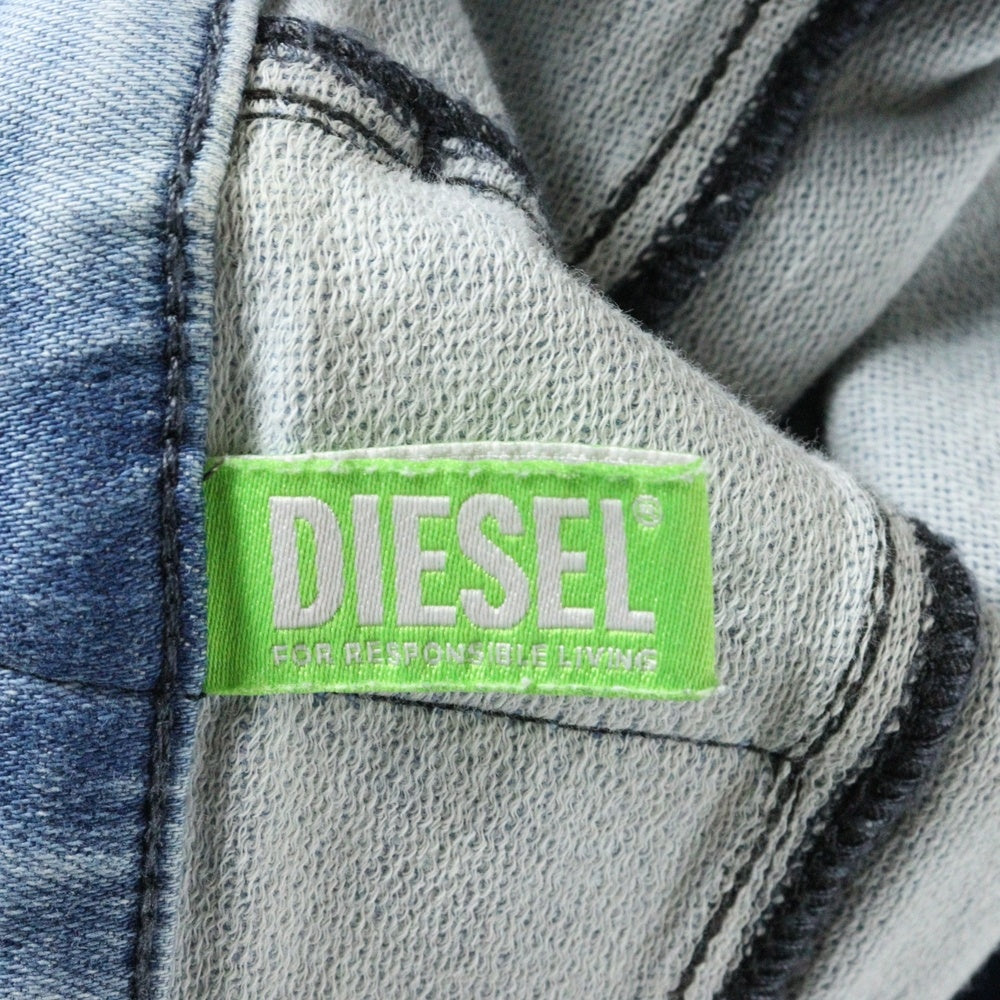 DIESEL(ディーゼル) D-STRUKT JOGG ウォッシュ加工 スリムフィット デニム ジョグジーンズ スウェットパンツ インディゴ